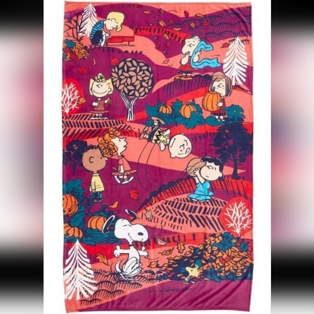 SOLD OUT Vera Bradley Peanuts Gang Fall Throw Blanket-NWT - Picture 6 of 6